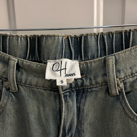 Oli & Hali Flare Jeans with Pink and Cream Floral Design - Picture 3 of 3